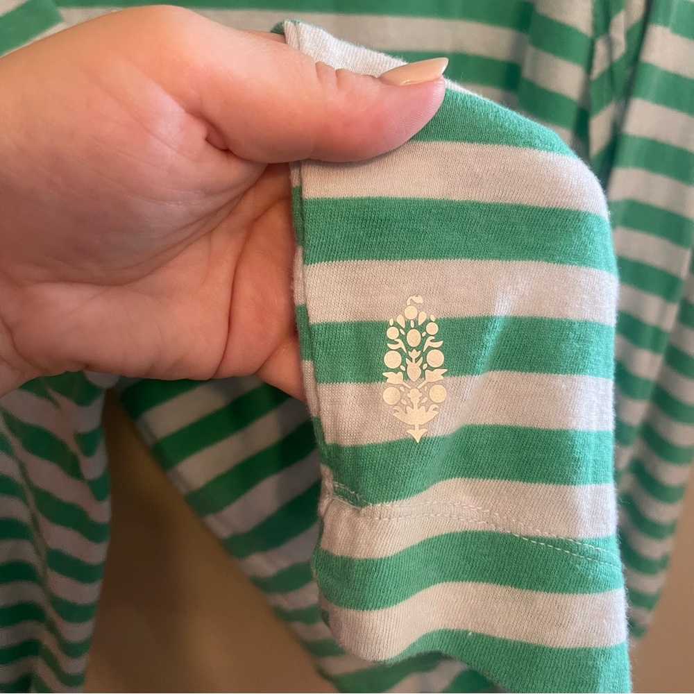 NWOT Free People FP Movement She’s Everything Green Striped Raglan Long Sleeve - Picture 6 of 9